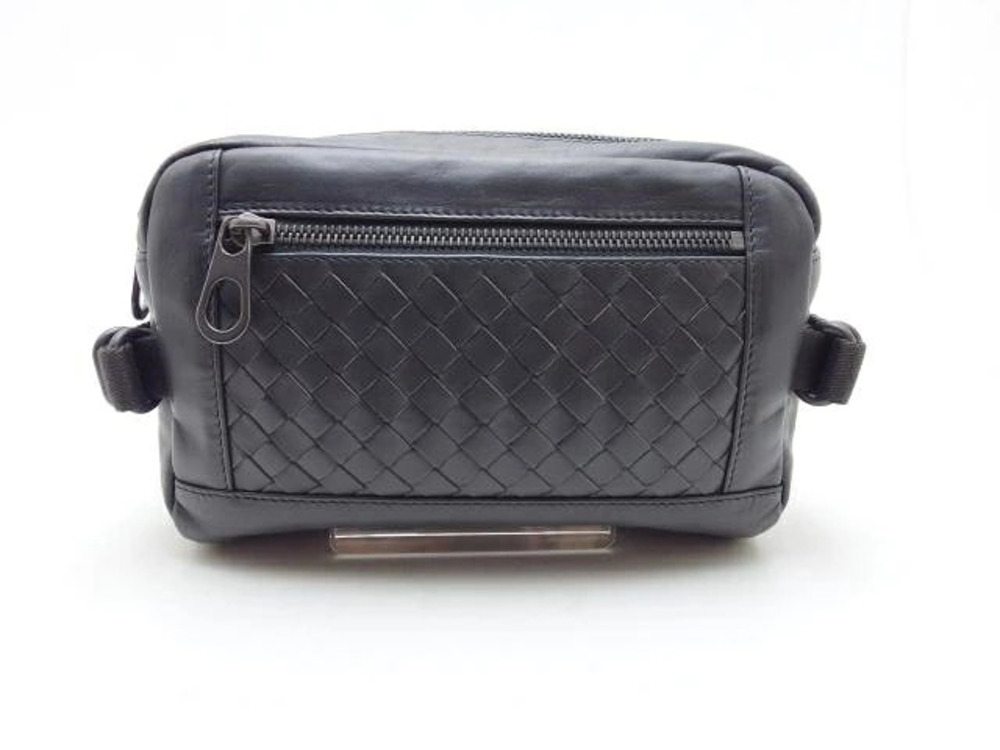 BOTTEGA VENETA Waist Crossbody Belt Bag Body Intrecciato Gray